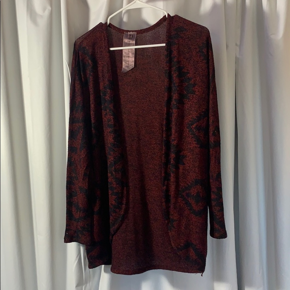 Maroon sweater cardigan